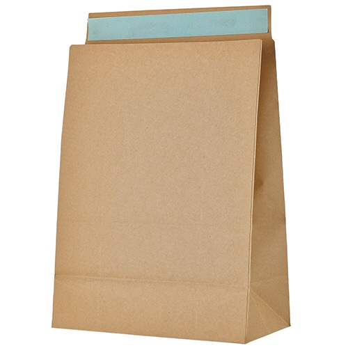 TANOSEE 宅配袋 マチ広 大 茶 封かんテープ付 100枚 4袋/箱(ご注文単位1箱)【直送品】