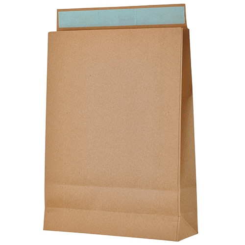 TANOSEE 宅配袋 大 茶 封かんテープ付 100枚/袋(ご注文単位1袋)【直送品】