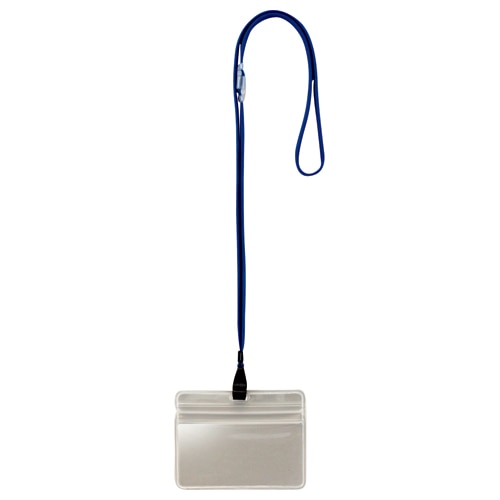 TANOSEE 吊下げ名札 防水チャック付 青 10個/袋(ご注文単位1袋)【直送品】