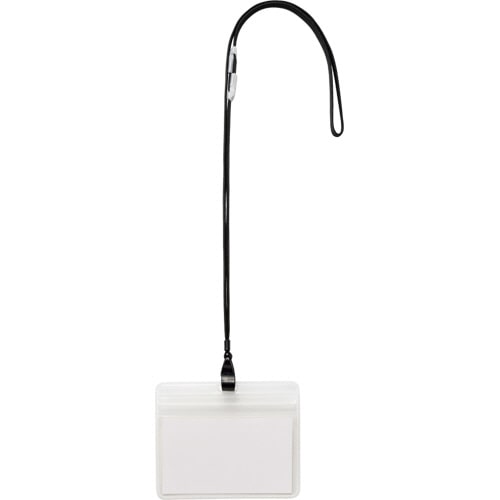 TANOSEE 吊下げ名札 防水チャック付 大 黒 10個/袋(ご注文単位1袋)【直送品】