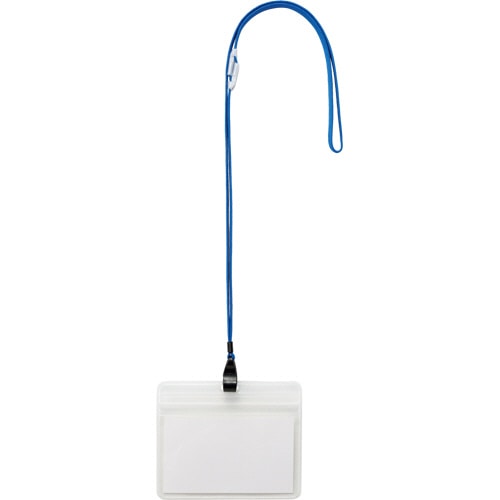 TANOSEE 吊下げ名札 防水チャック付 大 青 10個/袋(ご注文単位1袋)【直送品】