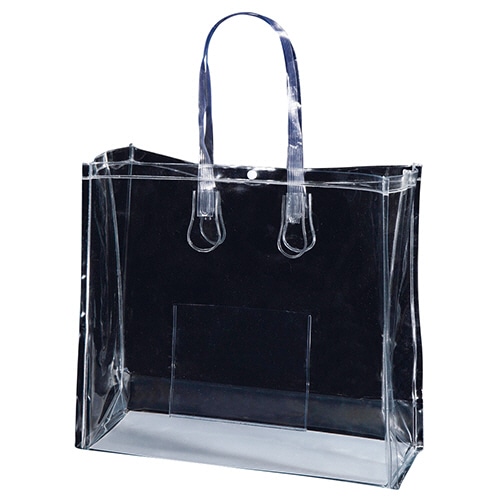 TANOSEE 透明PVCバッグ B4ワイド ポケット・ホック付 10枚/袋(ご注文単位1袋)【直送品】