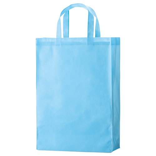 TANOSEE 不織布バッグ 中 ヨコ320×タテ450×マチ幅120mm スカイブルー 10枚/袋（ご注文単位1袋）【直送品】