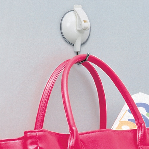 オート レバー式吸盤フック 大 耐荷重5kg QHC-08シロ 1個（ご注文単位1個）【直送品】