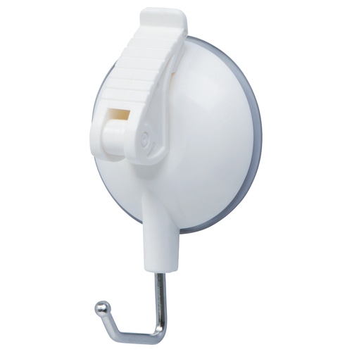 オート レバー式吸盤フック 中 耐荷重3kg QHC-09シロ 1個(ご注文単位1個)【直送品】