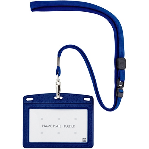 オープン工業 吊下げ名札 レザー調 ヨコ名刺サイズ 青 N-123P-BU 1個(ご注文単位1個)【直送品】