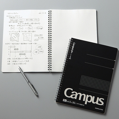 コクヨ キャンパス ツインリングノート A4 5mm方眼罫(カットオフ) 40枚 ス-T223S5-D 1冊(ご注文単位1冊)【直送品】