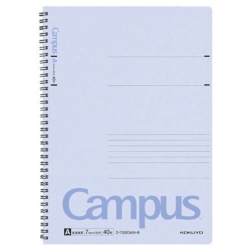 コクヨ キャンパス ツインリングノート A4 A罫 40枚 青 ス-T220AN-B 1冊（ご注文単位1冊）【直送品】