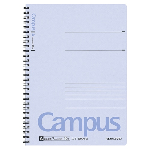 コクヨ キャンパス ツインリングノート セミB5 A罫 40枚 青 ス-T110AN-B 1冊（ご注文単位1冊）【直送品】
