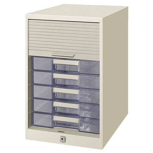 コクヨ シャッターケース 透明プラスチック引き出しタイプ A4タテ 7段 ライトグレー SC-G7M 1台(ご注文単位1台)【直送品】