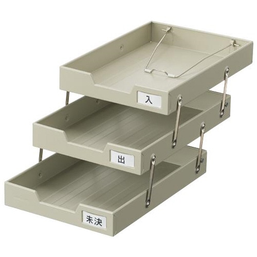 コクヨ スチールトレー A4タテ3段 ライトグレー ST-3M 1個(ご注文単位1個)【直送品】