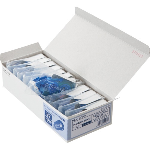 コクヨ テープのり ドットライナー しっかり貼るタイプ つめ替え用 8.4mm×16m タ-D400-08NX12 12個/箱(ご注文単位1箱)【直送品】