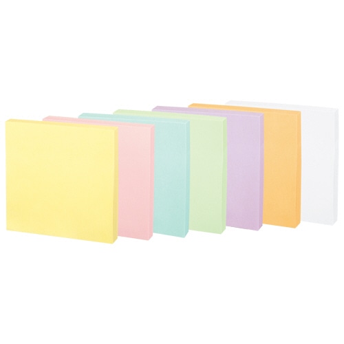 コクヨ 強粘着ふせん<K2> 75×75mm パステルカラー7色 K2メ-KP7575X10 10冊/袋(ご注文単位1袋)【直送品】