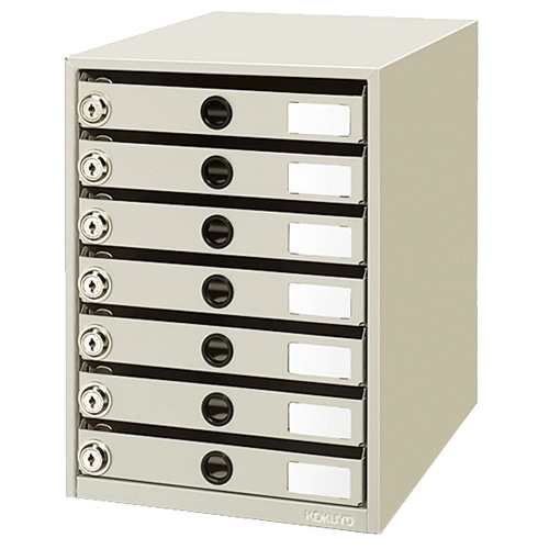 コクヨ 鍵付きレターケース レターガード A4タテ 7段 ライトグレー LC-K7M 1台（ご注文単位1台）【直送品】