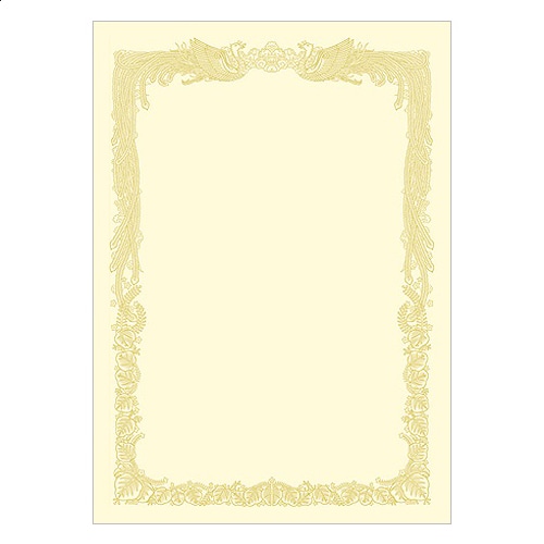 ササガワ タカ印 OA賞状用紙 クリーム A4 ヨコ書用 業務用パック 10-1168 100枚/箱（ご注文単位1箱）【直送品】