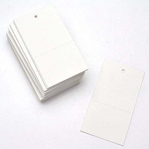 ササガワ 業務用提げ札 糸なし白無地 ミシン目入 18-1506 500枚/箱（ご注文単位1箱）【直送品】