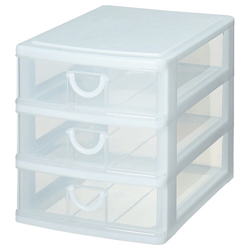サンコープラスチック エルピス A4 浅型3段 ホワイト A-403 1台（ご注文単位1台）【直送品】