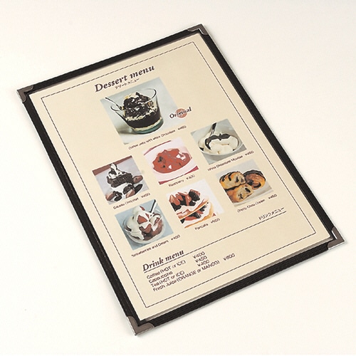 セキセイ レシピアン メニューファイル A4対応 2ページ ブラック ME-600-60 1冊（ご注文単位1冊）【直送品】