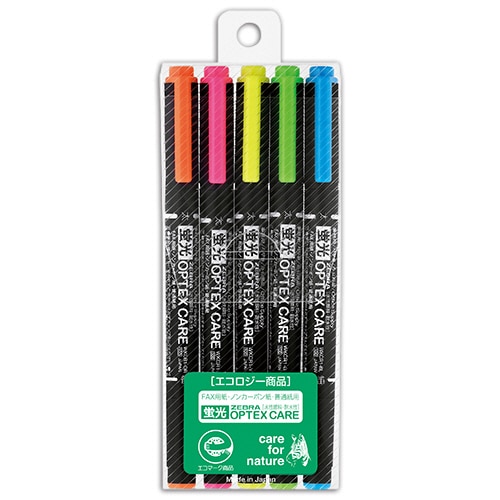 ゼブラ 蛍光オプテックスケア 5色(各色1本) WKCR1-5C 1パック（ご注文単位1パック）【直送品】
