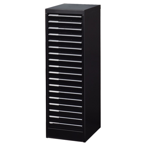 ナカバヤシ アバンテV2 フロアケース カラートレータイプ A4タテ 浅18段 マットブラック AF-18 1台(ご注文単位1台)【直送品】