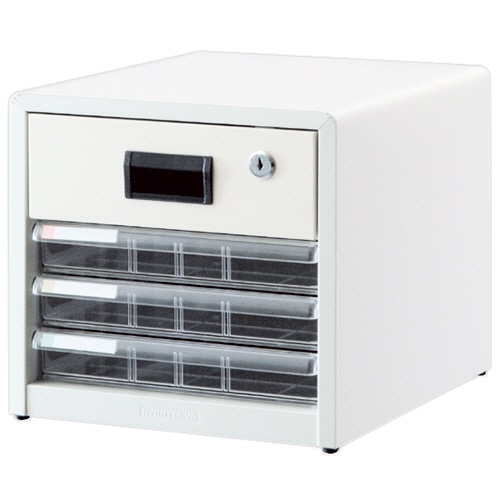 ナカバヤシ アバンテV2 レターケース A4タテ 浅3段 鍵付深1段 AL-R4シロ 1台（ご注文単位1台）【直送品】