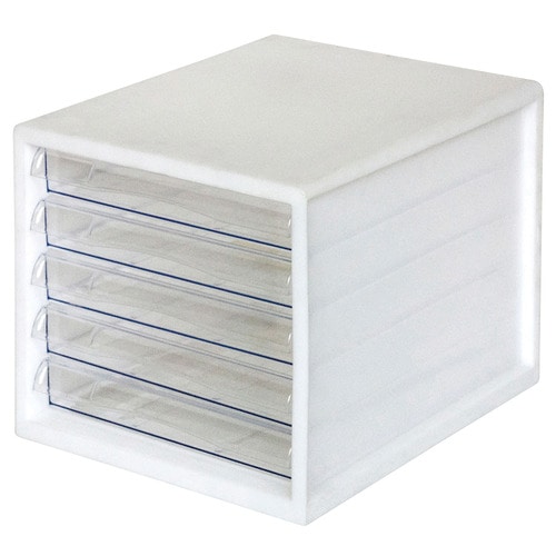 ナカバヤシ レターケース A4タテ 浅5段 ホワイト A4E-05W 1台（ご注文単位1台）【直送品】