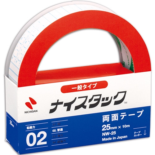 ニチバン ナイスタック 再生紙両面テープ 大巻 25mm×10m NW-25 1巻(ご注文単位1巻)【直送品】