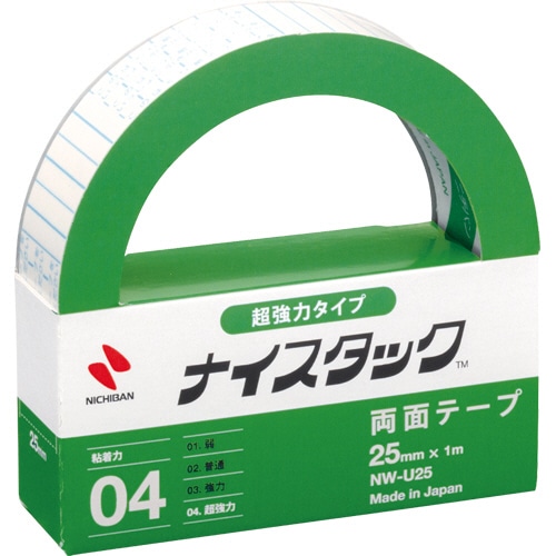 ニチバン ナイスタック 両面テープ 超強力タイプ 25mm×1m NW-U25 1巻（ご注文単位1巻）【直送品】