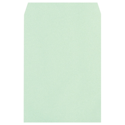 ハート 透けないカラー封筒 角2 パステルグリーン 100g/㎡ 〒枠なし XEP490 100枚/袋(ご注文単位1袋)【直送品】
