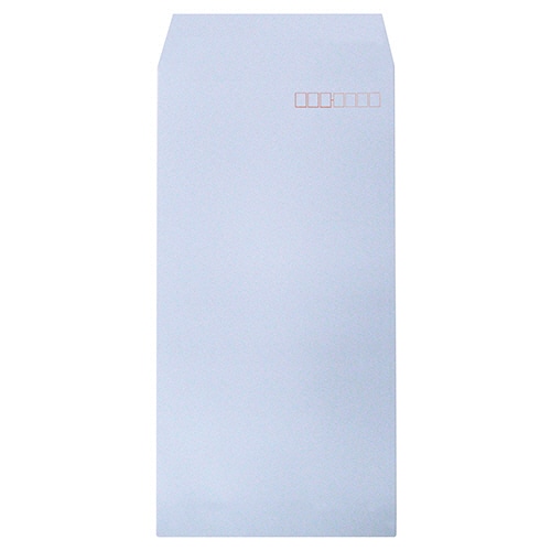 ハート 透けないカラー封筒 長3 パステルアクア 80g/㎡ 〒枠あり XEP294 100枚 5袋/箱(ご注文単位1箱)【直送品】