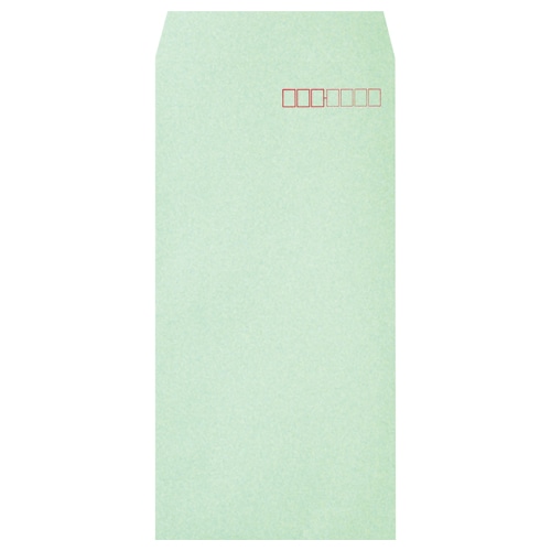 ハート 透けないカラー封筒 長3 パステルグリーン 80g/㎡ 〒枠あり XEP290 100枚 5袋/箱(ご注文単位1箱)【直送品】
