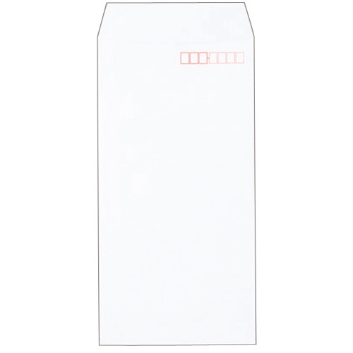 ピース 再生ケント封筒 長3 80g/㎡ 〒枠あり ホワイト 業務用パック 483-80 1000枚/箱（ご注文単位1箱）【直送品】