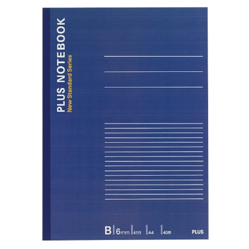 プラス ノートブック A4 B罫6mm 41行 40枚 ネイビー NO-204BS 1冊（ご注文単位1冊）【直送品】