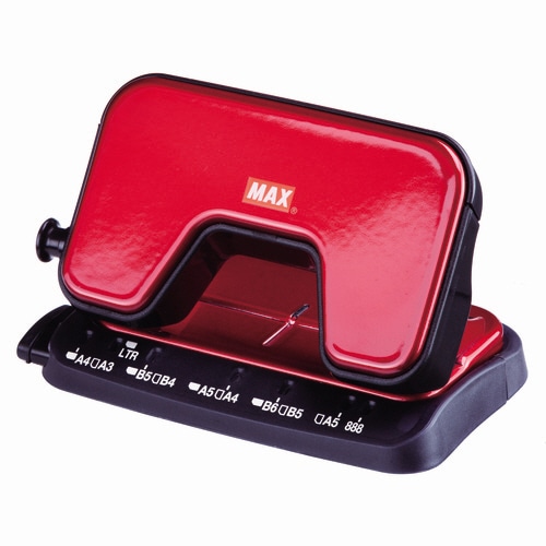 マックス 中空刃 軽あけパンチ スクーバ 15枚穿孔 レッド DP-15T/R 1台(ご注文単位1台)【直送品】