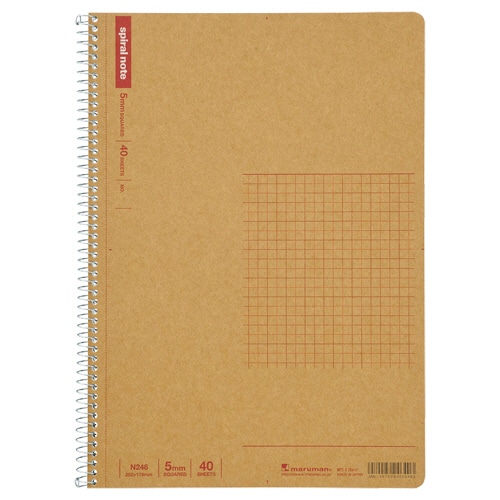 マルマン スパイラルノート ベーシック B5 5mm方眼罫 40枚 N246 1冊（ご注文単位1冊）【直送品】