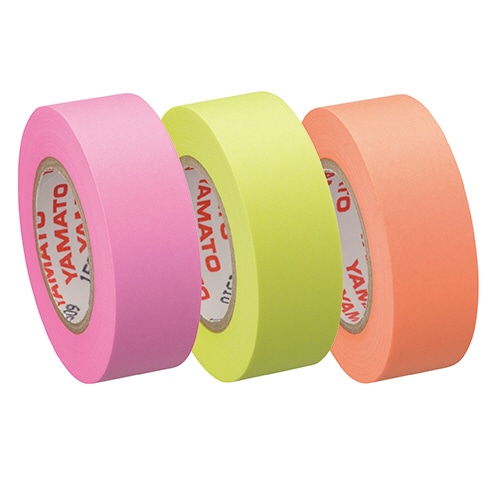 ヤマト メモック ロールテープ 蛍光紙 つめかえ用 15mm幅 オレンジ&レモン&ローズ RK-15H-C 3巻/袋（ご注文単位1袋）【直送品】