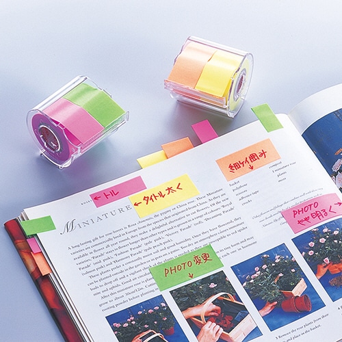 ヤマト メモック ロールテープ 蛍光紙 つめかえ用 25mm幅 レモン WR-25H-LE 2巻/袋(ご注文単位1袋)【直送品】