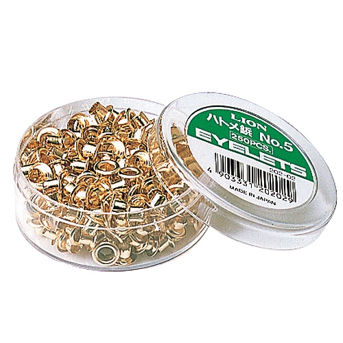 ライオン事務器 ハトメ鋲 穴径4mm 真ちゅう No.5 250個/箱(ご注文単位1箱)【直送品】