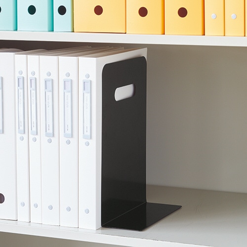 リヒトラブ ブックエンド・ハイタイプ マグネット付 黒 A-7351-24 1個(ご注文単位1個)【直送品】