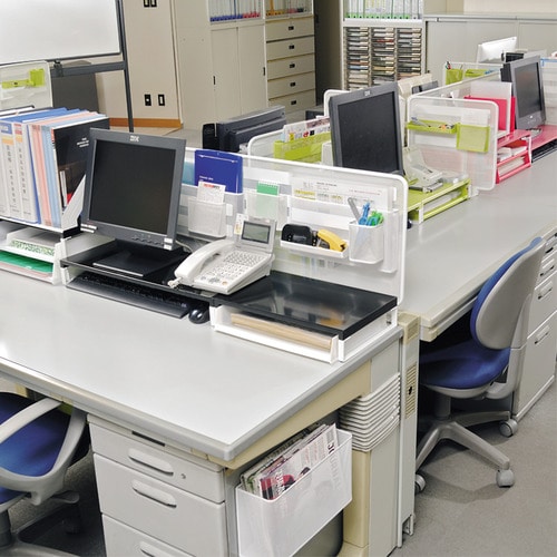 リヒトラブ 机上台 W390×D250×H80mm 黄緑 A-7330-6 1台(ご注文単位1台)【直送品】