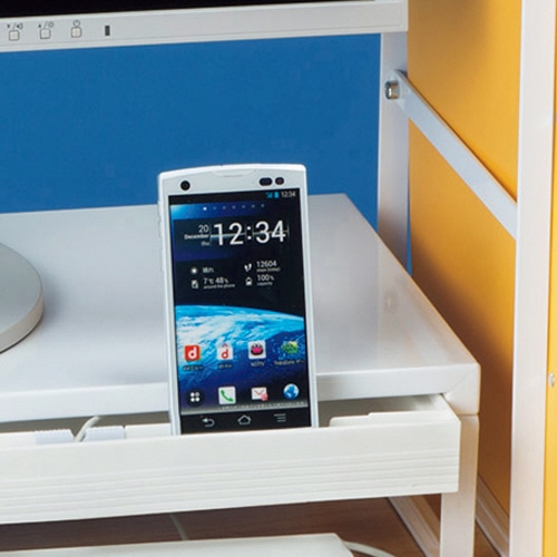 リヒトラブ 机上台 引き出し付き W590×D250×H100mm 白 A-7338-0 1台(ご注文単位1台)【直送品】