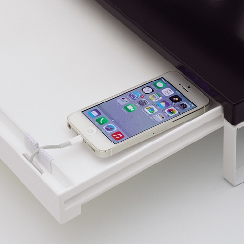 リヒトラブ 机上台 引き出し付き W590×D250×H100mm 白 A-7338-0 1台(ご注文単位1台)【直送品】