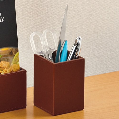 ワールドクラフト レザーペンスタンド ブラック WL-PEN-BK 1個(ご注文単位1個)【直送品】