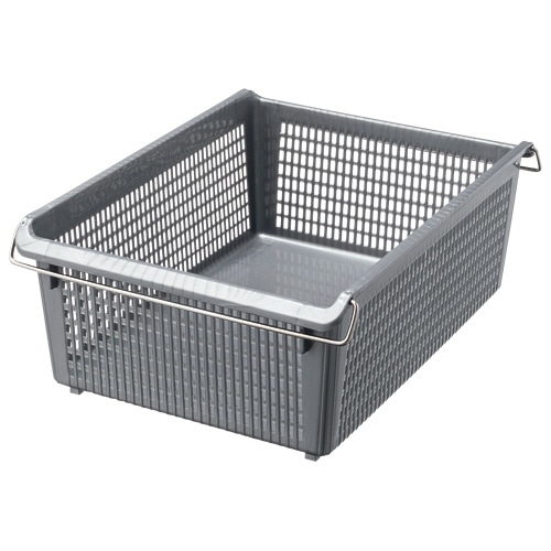 伊藤忠リーテイルリンク スタックトレーメタルハンドル付 深型小 グレー STA4D 1個（ご注文単位1個）【直送品】