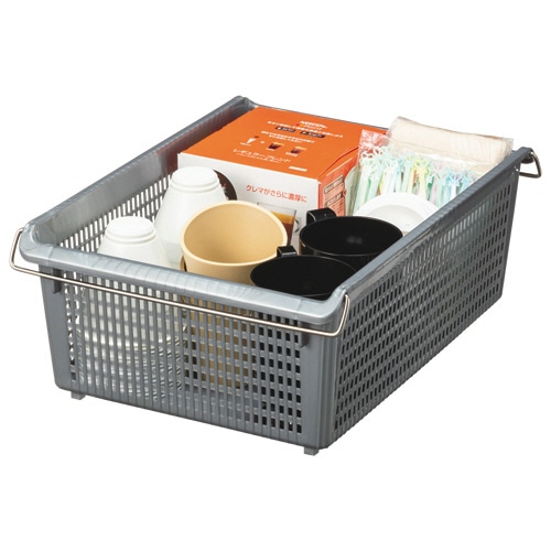 伊藤忠リーテイルリンク スタックトレーメタルハンドル付 深型小 グレー STA4D 1個(ご注文単位1個)【直送品】