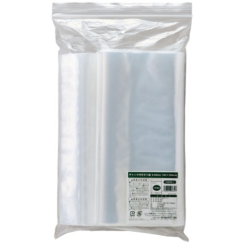 伊藤忠リーテイルリンク チャック付ポリ袋 0.04×240×340mm CHB40-J 100枚/袋（ご注文単位1袋）【直送品】