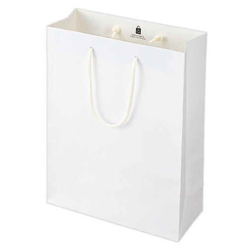 丸玉工業 ジーナス クラフトエンボスバッグ M ホワイト 10枚/セット(ご注文単位1セット)【直送品】