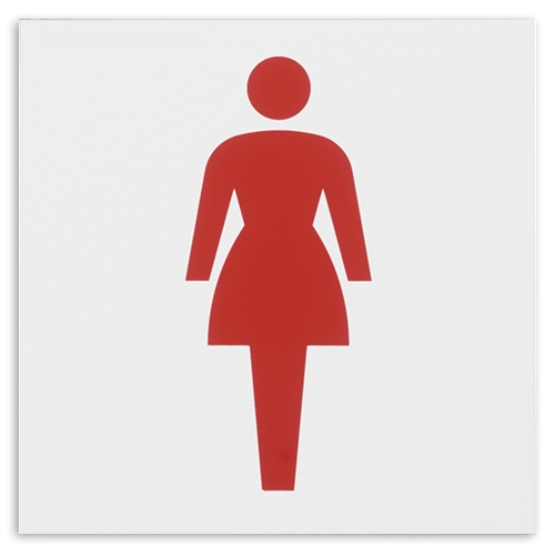 光 アクリルマット板サイン 女マーク テープ付 タテ100×ヨコ100×厚み2mm 白 KMP1051-2 1枚（ご注文単位1枚）【直送品】