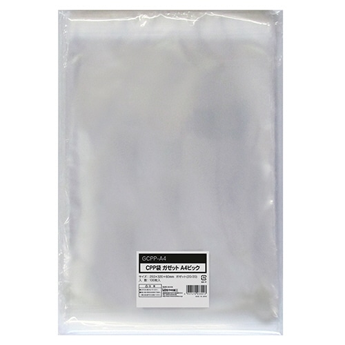 今村紙工 CPP袋 ガゼットA4ビック フタ・テープ付 250×(20＋20)×320＋60mm 0.04mm厚 GCPP-A4 1000枚/箱（ご注文単位1箱）【直送品】