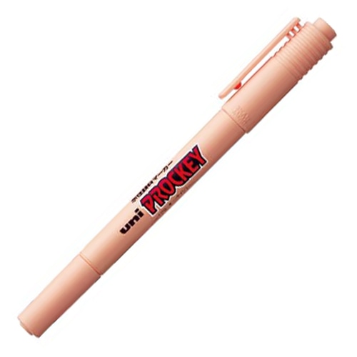 三菱鉛筆 水性マーカー プロッキー 細字丸芯＋極細 うすだいだい PM120T.54 1本（ご注文単位1本）【直送品】